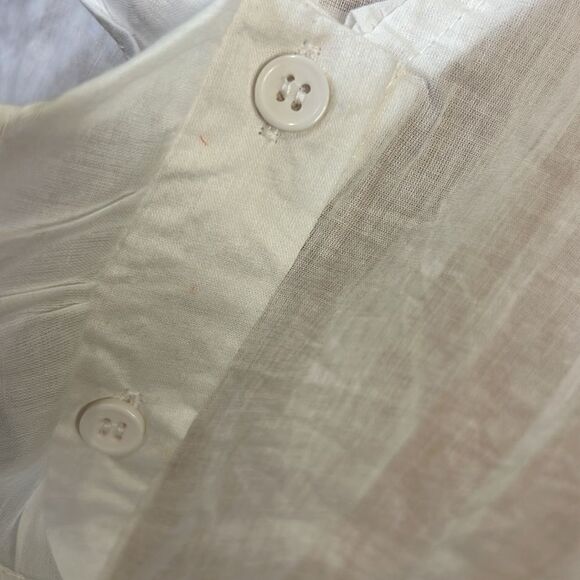 NWT CUPIO Semi Sheer Ruffle Trimmed White Blouse - Size 1X - Picture 7 of 12